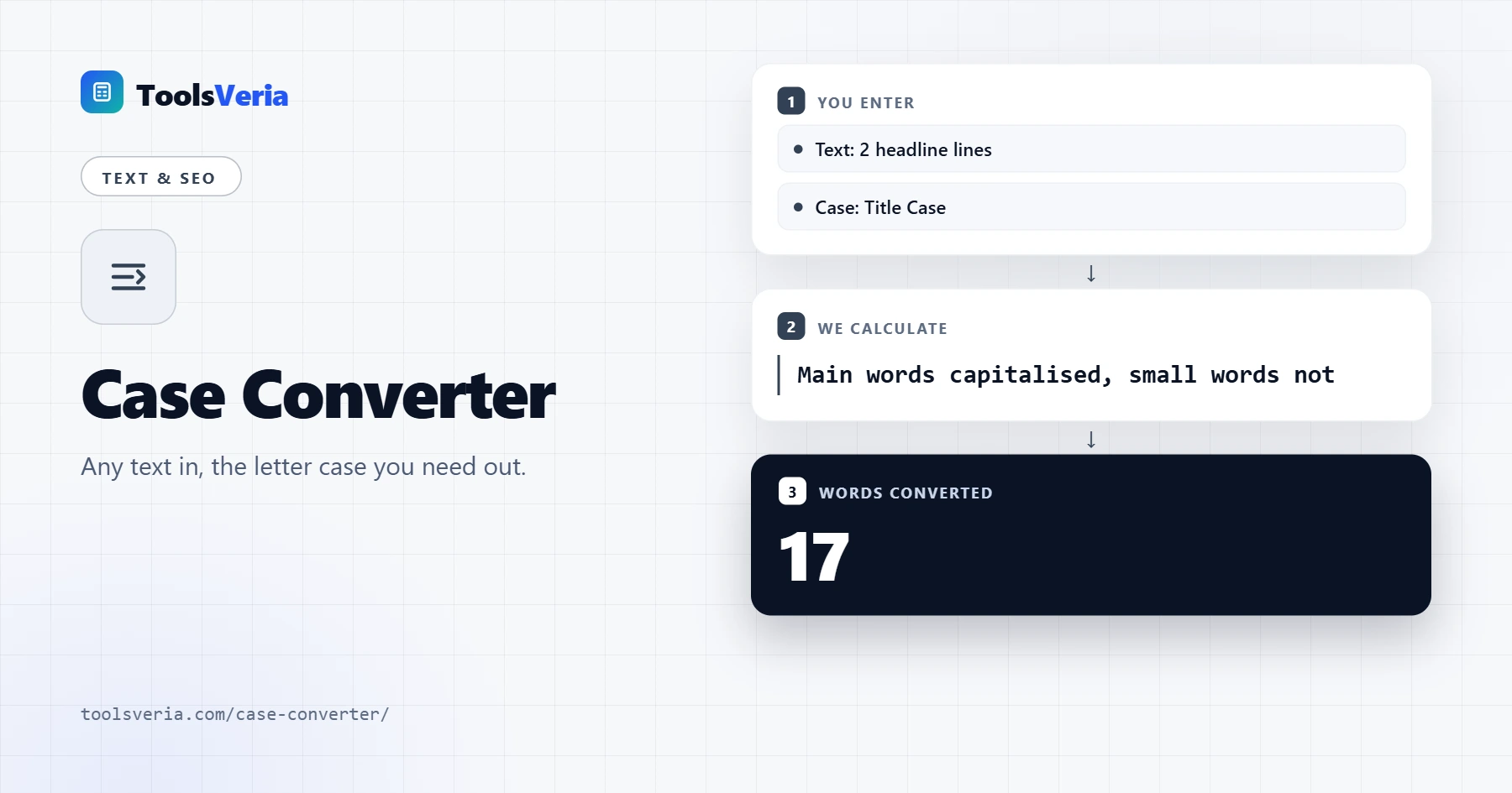 Case converter changing two headlines into Title Case