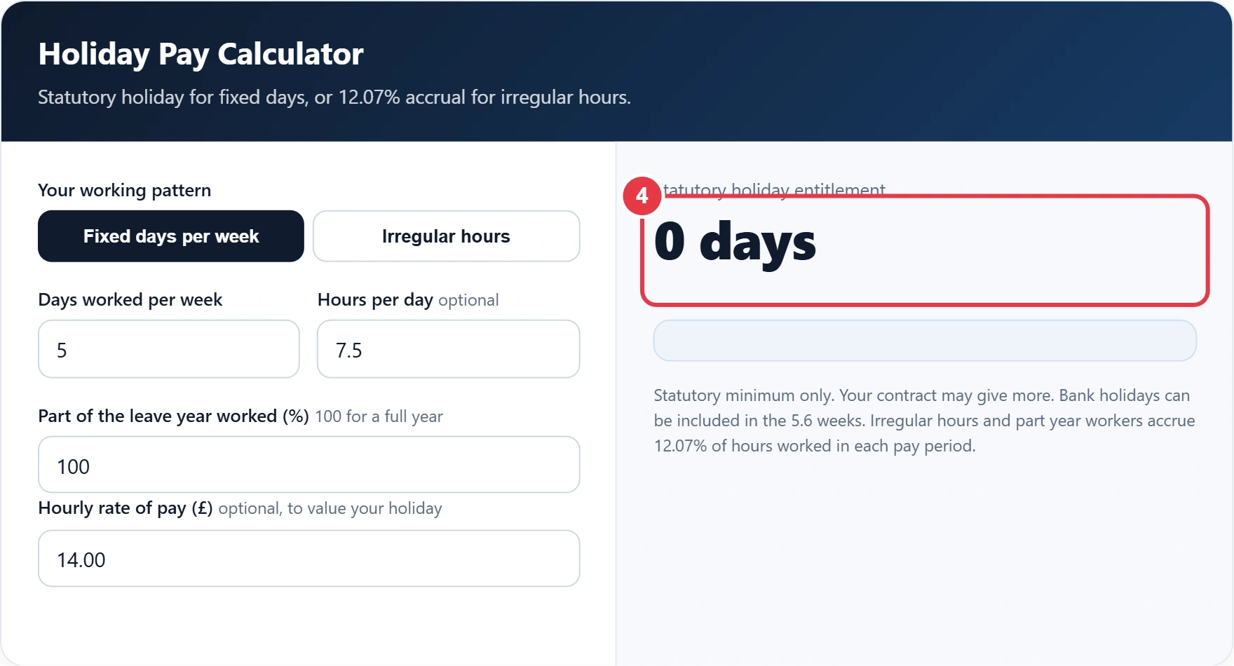 Step 4: read your holiday entitlement and holiday pay