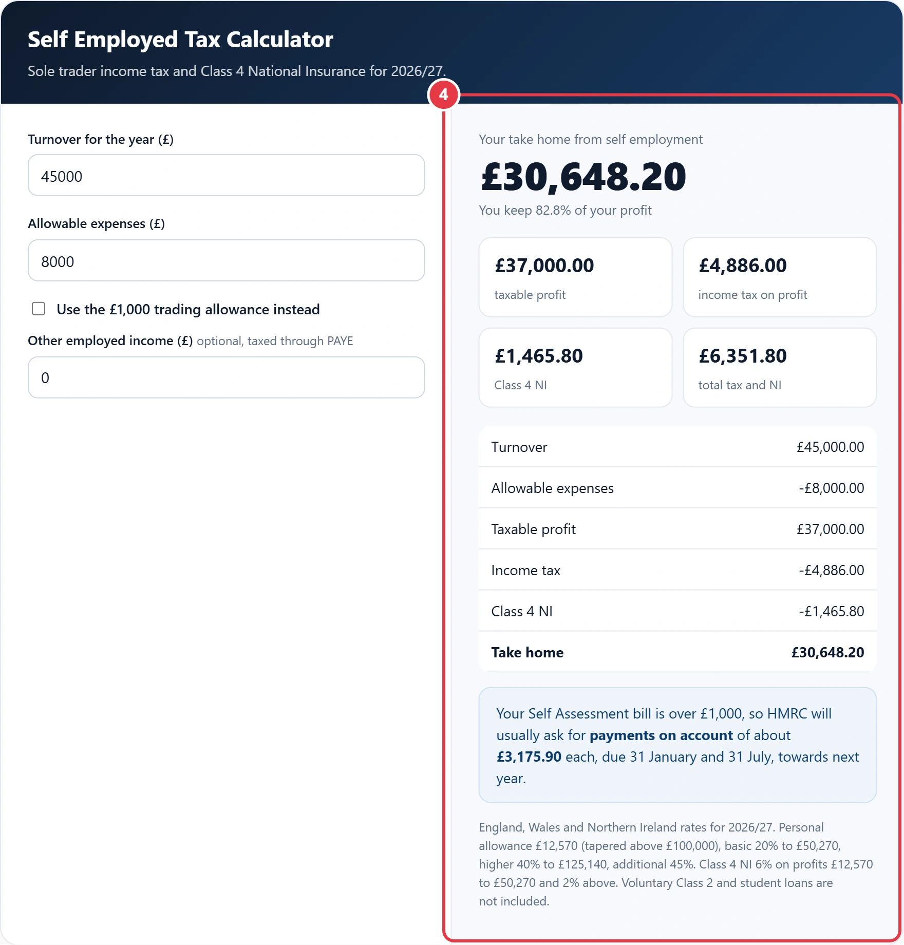 Step 4: read your tax, National Insurance and take home pay