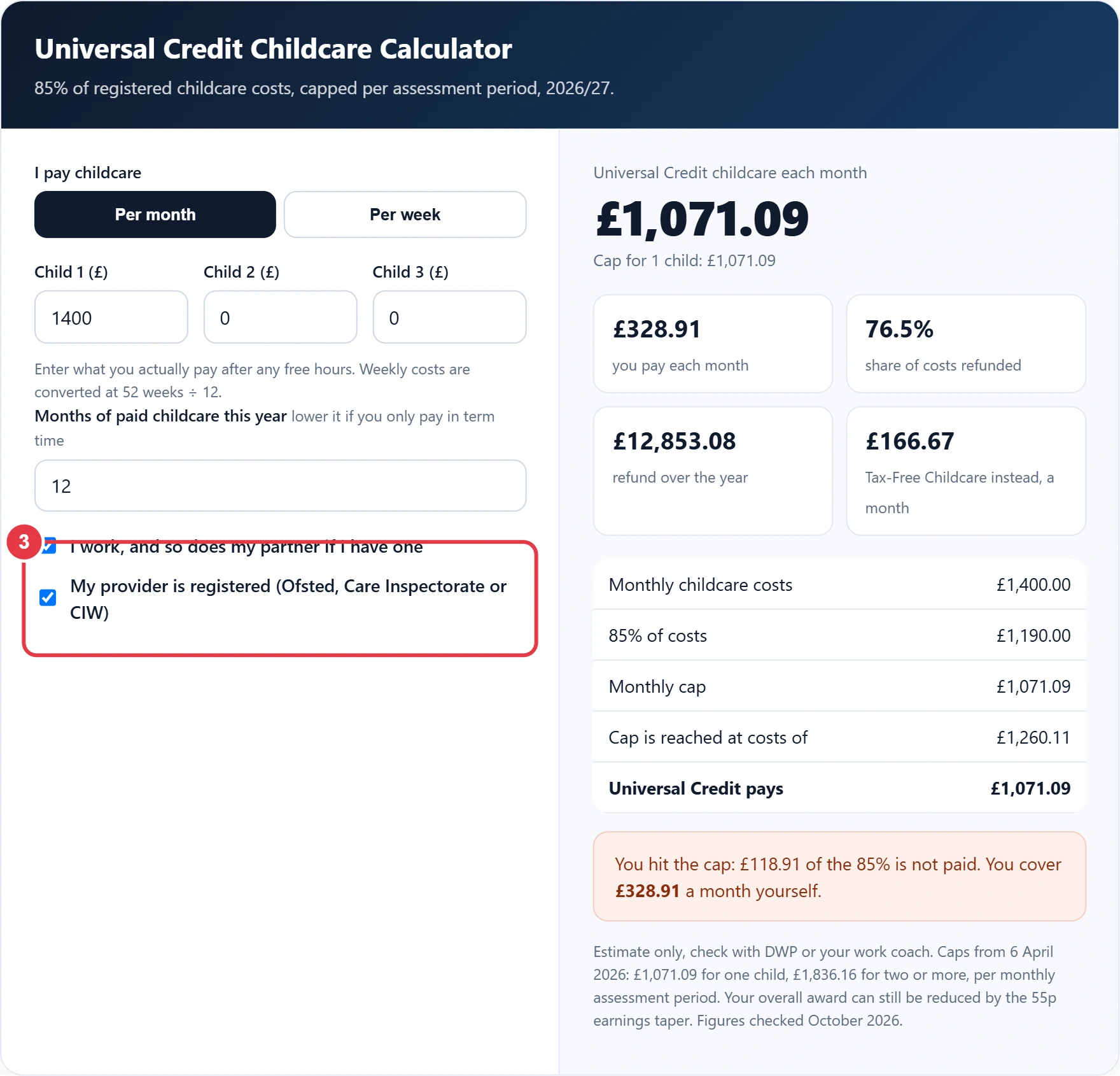 Step 3: confirm you work and use a registered provider