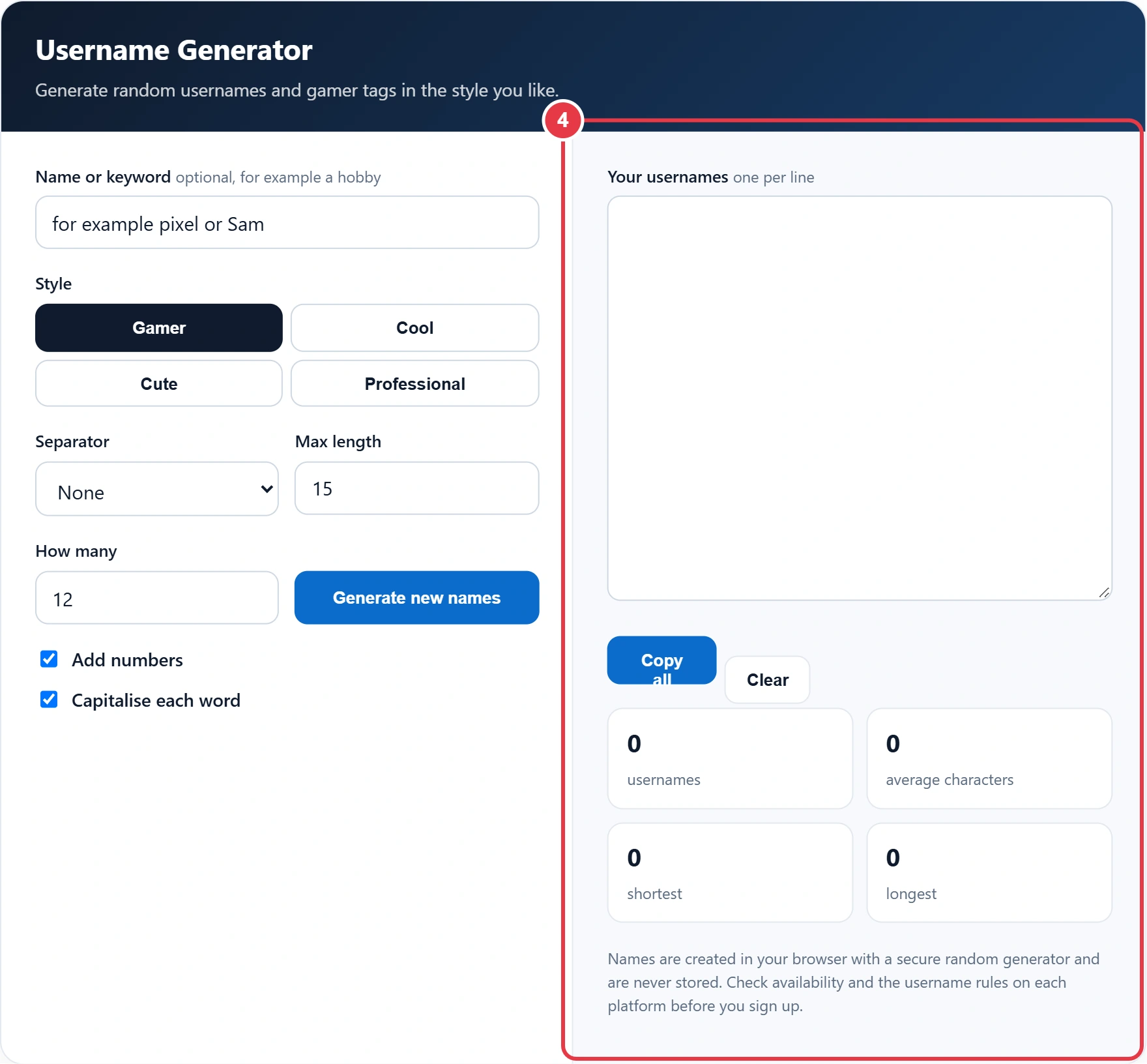 Step 4: pick a username from the list and copy it